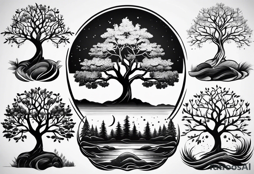 Simple tree tattoo idea