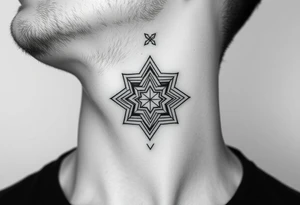 throat geometric tattoo with the middle throat lighter then the rest tattoo idea