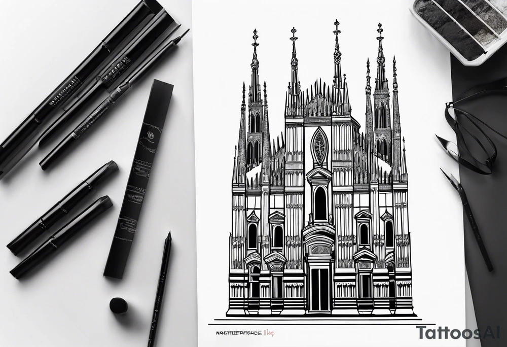 duomo of milano minimal tattoo idea