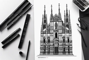 duomo of milano minimal tattoo idea