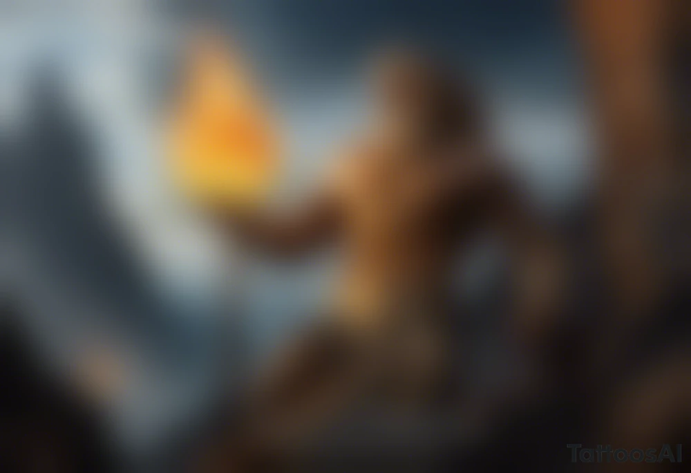 Prometheus: Ein muskulöser Titan, der das Feuer den Menschen bringt, mit einem fokussierten Blick und einer ausgestreckten Hand, die das flammende Feuer hält.
	2.	Herakles und die Hydra: Herakles, stark und kämpferisch, mit einem entschlossenen Ausdruck, der die Hydra mit ihrem schlangenartigen Körper besiegt, während er mutig gegen sie kämpft.
	3.	Odysseus’ Reise: Ein sturmgepeitschtes Schiff, auf dem Odysseus und seine Mannschaft gegen die Wellen kämpfen, mit ausdrucksstarken Gesichtern, die Entschlossenheit und Überlebenswillen zeigen.
	4.	Perseus und Medusa: Perseus, mit erhobenem Schwert, der Medusa entgegentritt, mit ihrem schlangenhaften Haar und ihrem verstörenden Blick, der das Leid und die Herausforderungen symbolisiert, die Perseus überwinden musste.
	5.	Die Eule der Athena: Eine majestätische Eule, ruhig und wachsam, mit großen, klaren Augen, die Weisheit und Stärke symbolisieren, und in der Nähe des Ellbogens platziert sind.

Auf unterarm tattoo idea