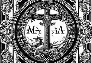 The symbol of Matthias a open Bible and a battle Axe tattoo idea