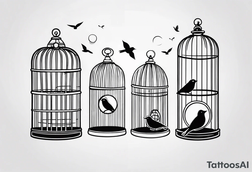 Birds in a Cage tattoo idea