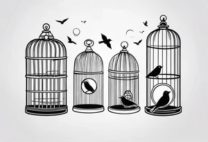 Birds in a Cage tattoo idea