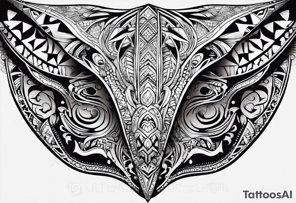 samoan tribal in the shape of a stingray tattoo idea