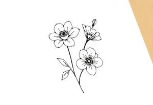 two july birth flowers, one november birth flower and a december birth flower in a boquet tattoo idea