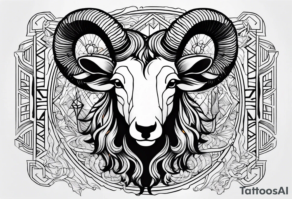 Aries fire trippy tattoo idea