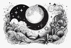 Smal abstract Astronomy tattoo idea