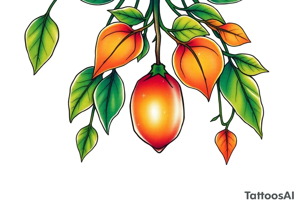 hanging plant with date tattoo idea
