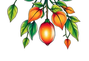 hanging plant with date tattoo idea