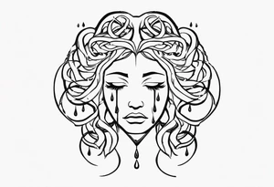Broken medusa head with tears tattoo idea