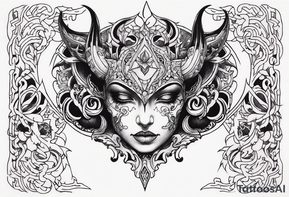 underboob tattoo demon tattoo idea