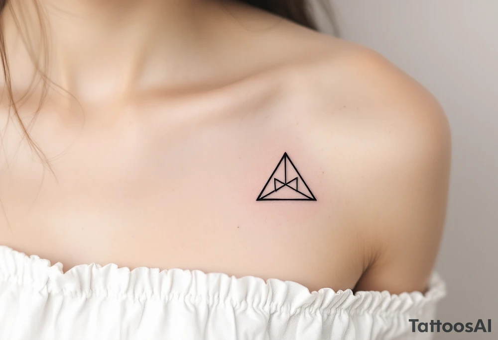 A minimalist black ink triquetra, with fine-line detailing and subtle shading for a clean, timeless look. tattoo idea