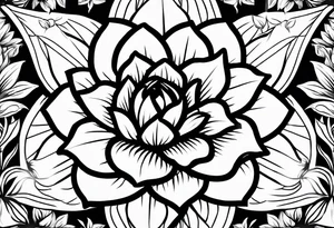 Peonies evil eye celestial shapes triangle long tattoo idea
