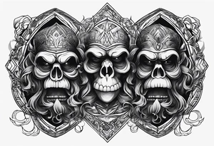 3 lost spirts floating in smoke hear no evil see no evil speak no evil tattoo idea
