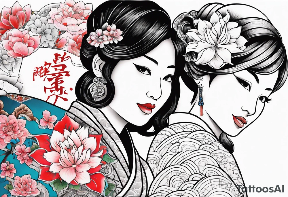 Mom son & daughter 1/2 sleeve tattoo idea