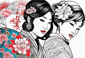 Mom son & daughter 1/2 sleeve tattoo idea