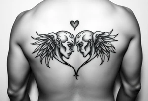 Two lost souls merging into one representing one love tattoo idea