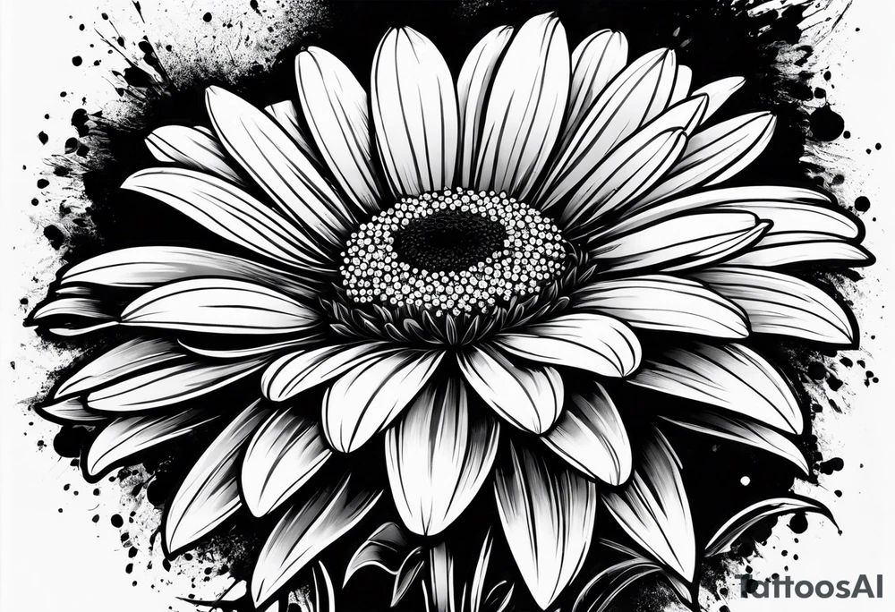 Daisy, wildflower, sleeve half tattoo idea
