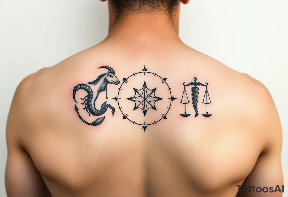 Taurus, cancer, 2 scorpio, capricorn, and libra star constellation tattoo for arm tattoo idea