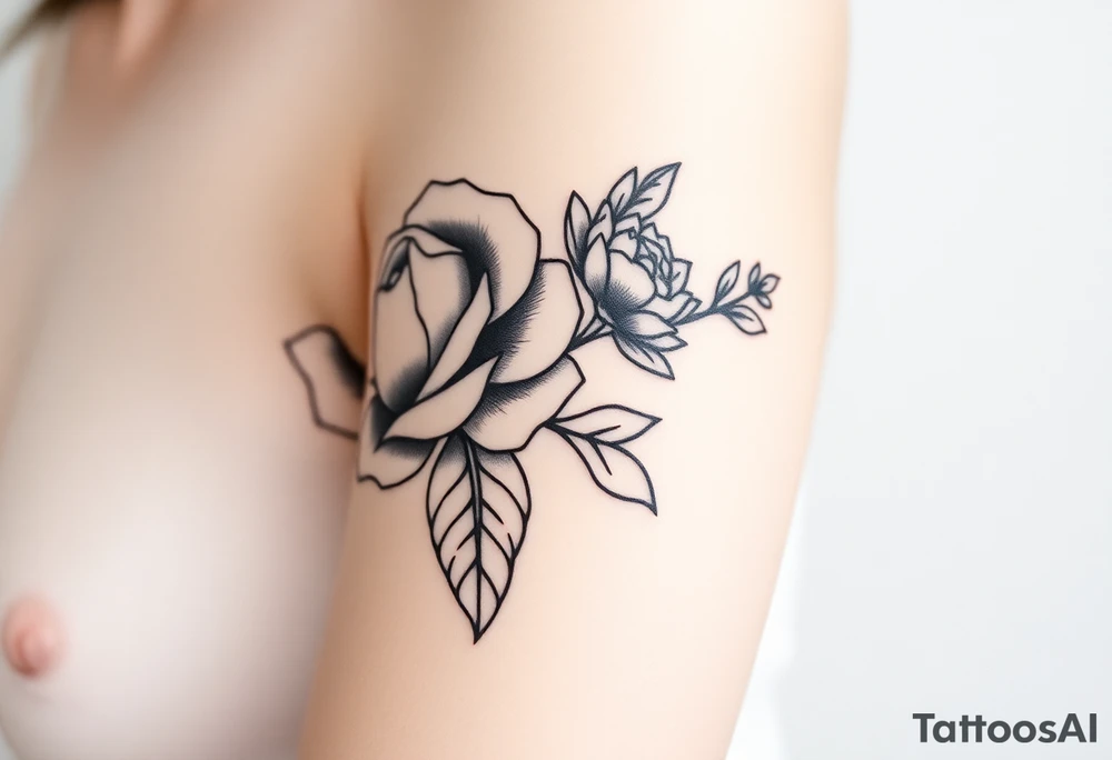 rose and mum tattoo tattoo idea