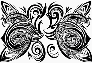 Simple tribal textile tattoo from left pec to left deltoid tattoo idea