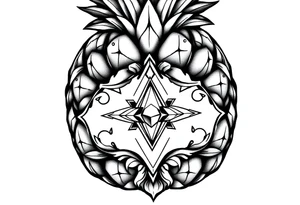 Pineapple Pubic crown
 diamond vagina and anus tattoo idea