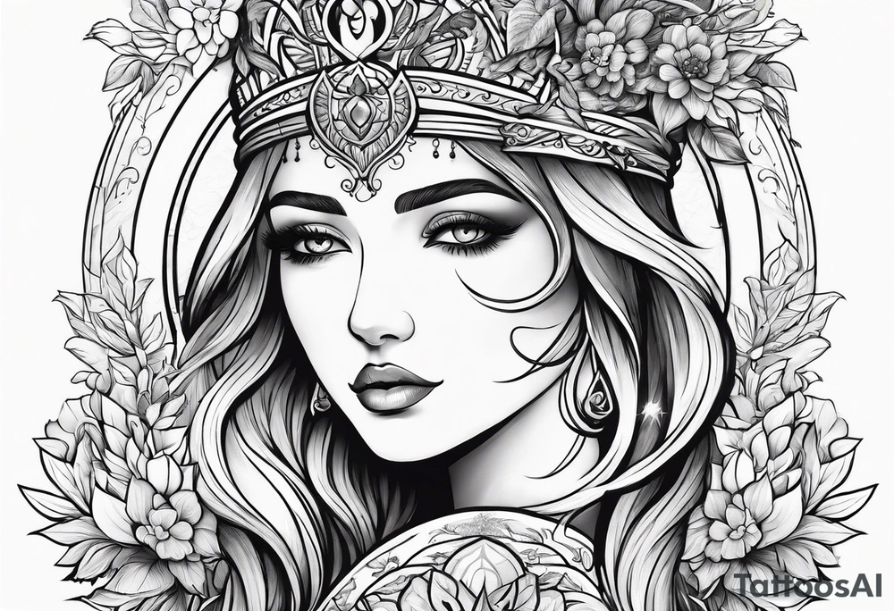 Virgo sign with nature tattoo idea