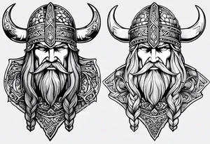 Norwegian Viking traveling to Valhalla tattoo idea