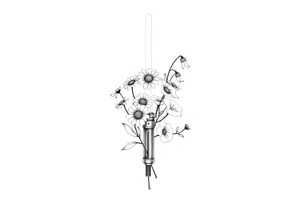 Lightsaber holding daisies, lily of the valley, and morning glories tattoo idea