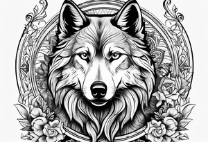 Cheval et loup enlacé tattoo idea