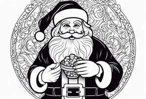 Santa Holding a Candy Can tattoo idea