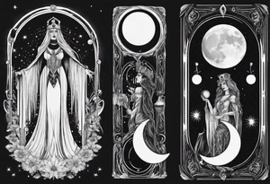 The High Priestess and the moon. TArot. tattoo idea