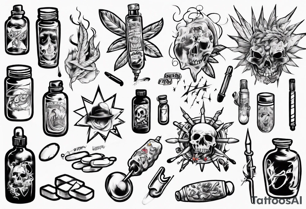 drugs addiction tattoo idea