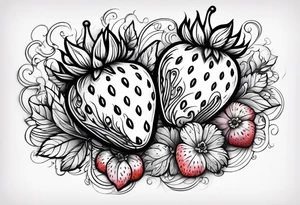 Individual Strawberry tattoo idea