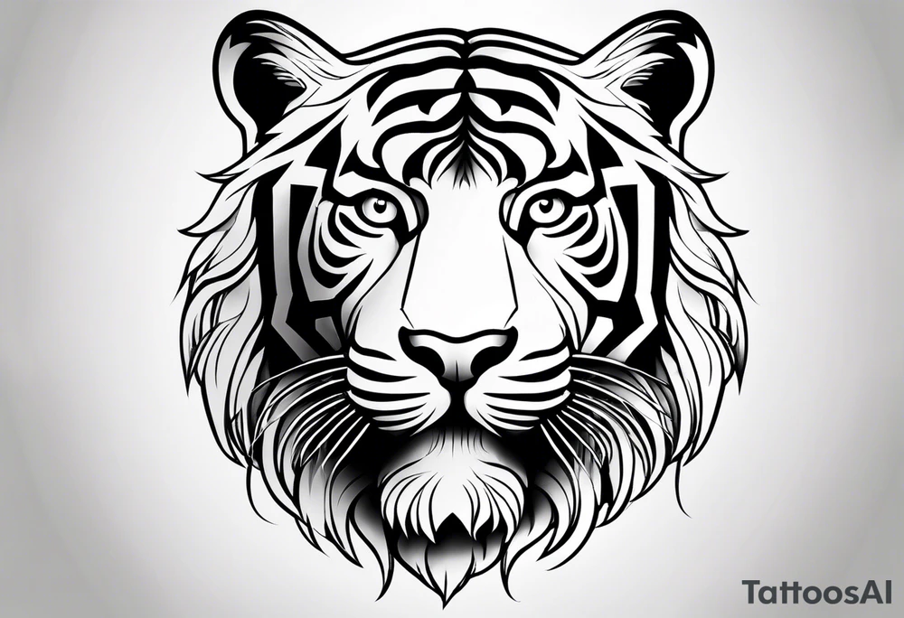 Simplistic tiger tattoo. make it spiritual. should be vertical tattoo idea