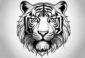 Simplistic tiger tattoo. make it spiritual. should be vertical tattoo idea