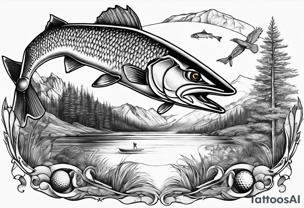 hunting, fishing, golf , god tattoo idea