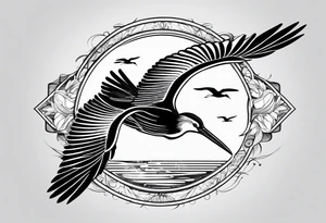 A flying stork tattoo idea