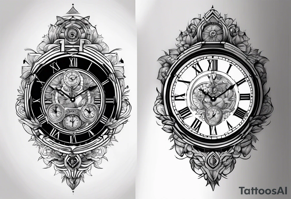 Lyon et horloge réglé à 10h28. tattoo idea