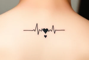 Name Aria to be written like a ECG with a little black heart at the end ,Minimal tattoo for wrist tattoo idea