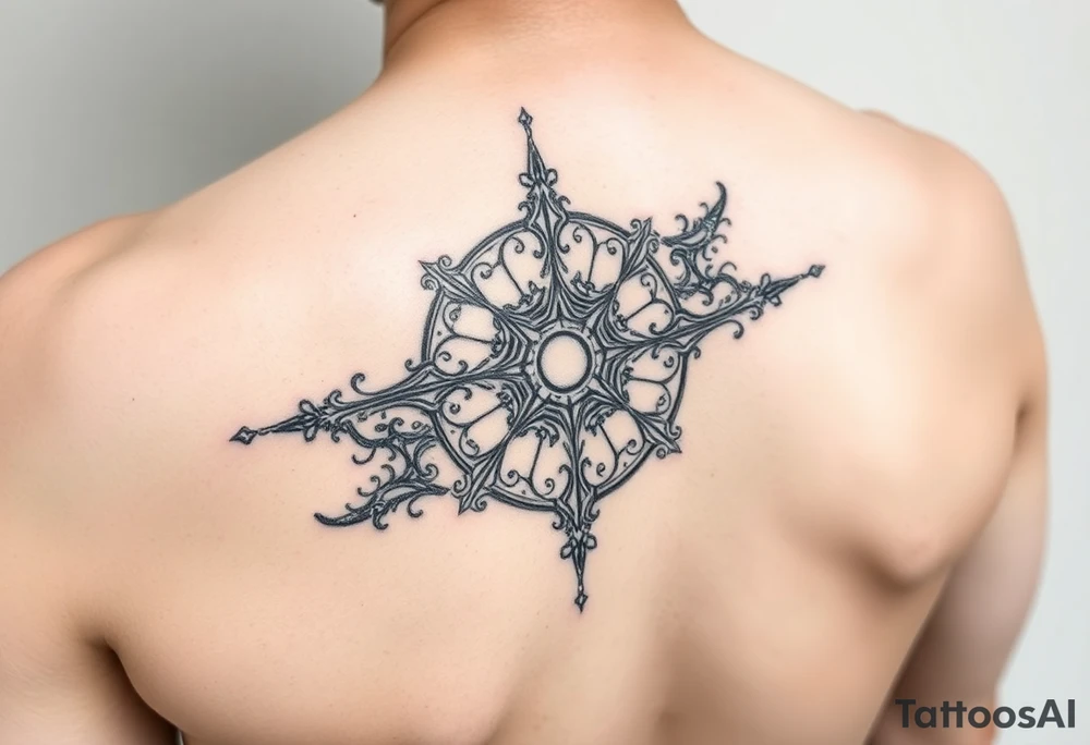 Sak Yant tattoo, spiritual, Unalome style, about regrets, addictions, self-focus, limited time, live fully. in the arm tattoo idea