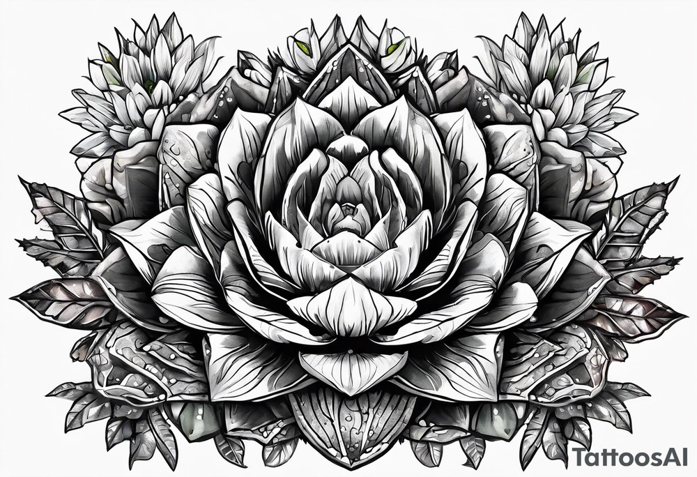 Lobo com cactos do nordeste tattoo idea