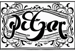 Design a tattoo with a letters name “peter” tattoo idea