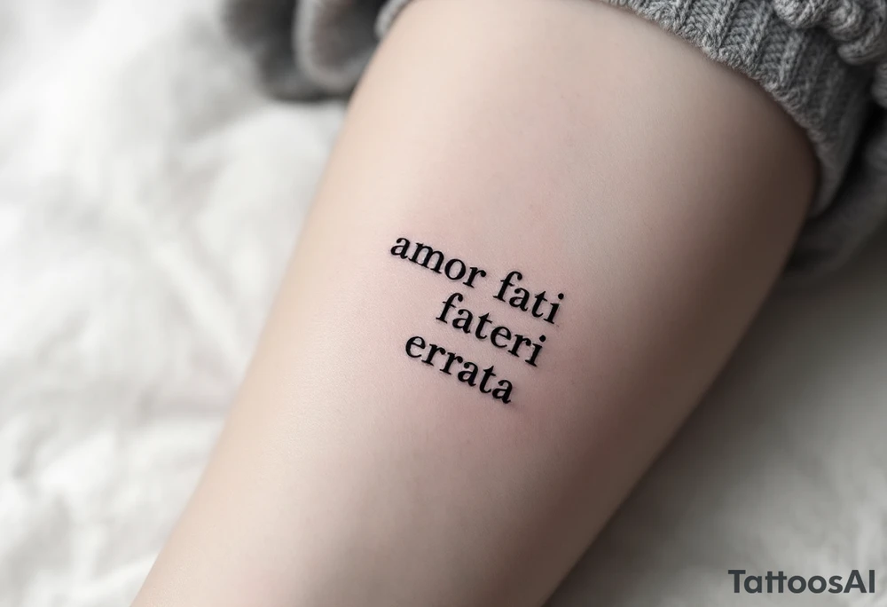 memento mori, amor fati, fateri errata tattoo idea