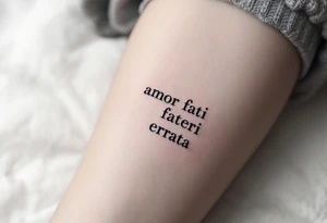 memento mori, amor fati, fateri errata tattoo idea