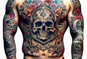 bone that fills entire arm from shoulder to fingers tattoo idea