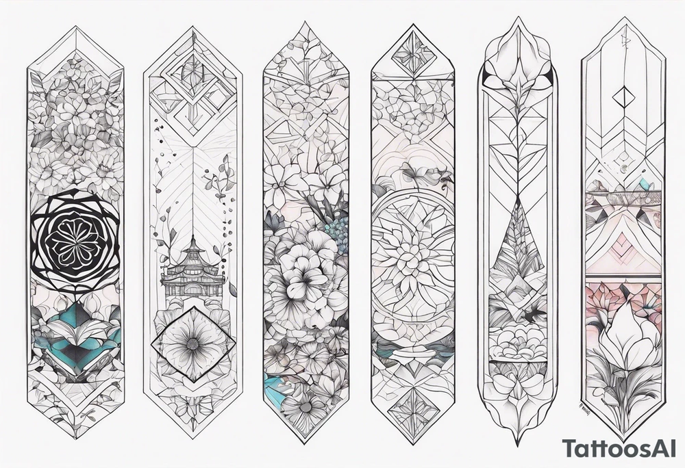delicate minimalist pathwork sleeve tattoo tattoo idea
