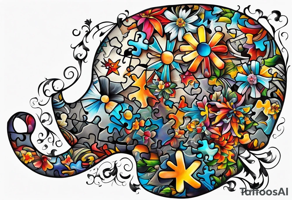 Autism puzzle piece tattoo idea