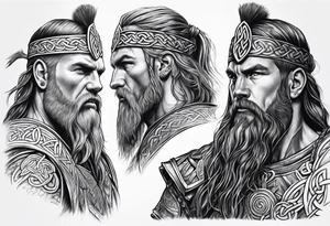 Celtic warrior facing left tattoo idea
